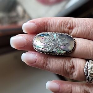 925 STERLING Silver Leaf Ring Vintage